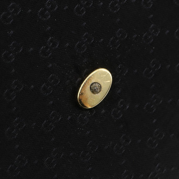 GUCCI Micro GG Canvas Chain Shoulder Bag Black Gold Auth 179903