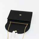 GUCCI Micro GG Canvas Chain Shoulder Bag Black Gold Auth 179903-17