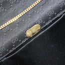 GUCCI Micro GG Canvas Chain Shoulder Bag Black Gold Auth 179903-18