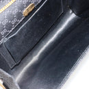 GUCCI Micro GG Canvas Chain Shoulder Bag Black Gold Auth 179903-19
