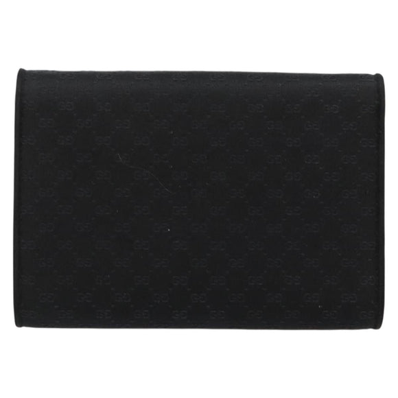 GUCCI Micro GG Canvas Chain Shoulder Bag Black Gold Auth 179903