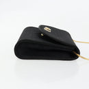 GUCCI Micro GG Canvas Chain Shoulder Bag Black Gold Auth 179903-4