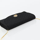 GUCCI Micro GG Canvas Chain Shoulder Bag Black Gold Auth 179903-6