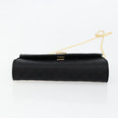 GUCCI Micro GG Canvas Chain Shoulder Bag Black Gold Auth 179903-9