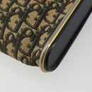 Christian Dior Trotter Canvas Shoulder Bag Gold Navy Auth 179905-12