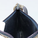 Christian Dior Trotter Canvas Shoulder Bag Gold Navy Auth 179905-17