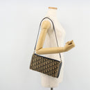 Christian Dior Trotter Canvas Shoulder Bag Gold Navy Auth 179905-19