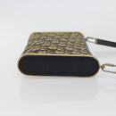 Christian Dior Trotter Canvas Shoulder Bag Gold Navy Auth 179905-4