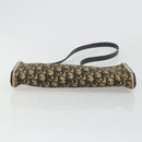 Christian Dior Trotter Canvas Shoulder Bag Gold Navy Auth 179905-9