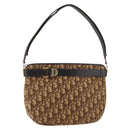 Christian Dior Trotter Canvas Shoulder Bag Gold Beige Auth 179906-1