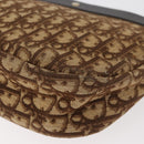 Christian Dior Trotter Canvas Shoulder Bag Gold Beige Auth 179906-12