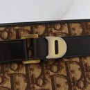 Christian Dior Trotter Canvas Shoulder Bag Gold Beige Auth 179906-15