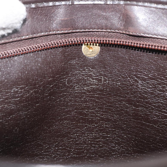 Christian Dior Trotter Canvas Shoulder Bag Gold Beige Auth 179906