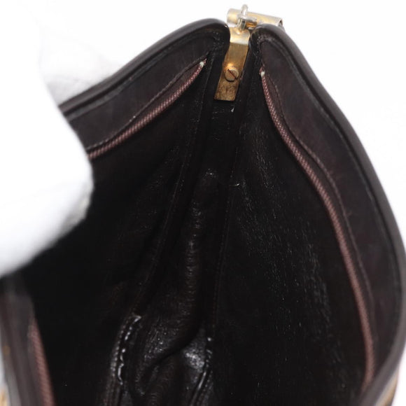 Christian Dior Trotter Canvas Shoulder Bag Gold Beige Auth 179906