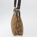 Christian Dior Trotter Canvas Shoulder Bag Gold Beige Auth 179906-4