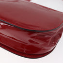 CELINE Hand Bag Patent leather 2way Red Gold Auth 179911-18