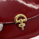 CELINE Hand Bag Patent leather 2way Red Gold Auth 179911-19