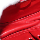 CELINE Hand Bag Patent leather 2way Red Gold Auth 179911-11
