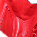 CELINE Hand Bag Patent leather 2way Red Gold Auth 179911-21