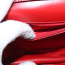CELINE Hand Bag Patent leather 2way Red Gold Auth 179911-24