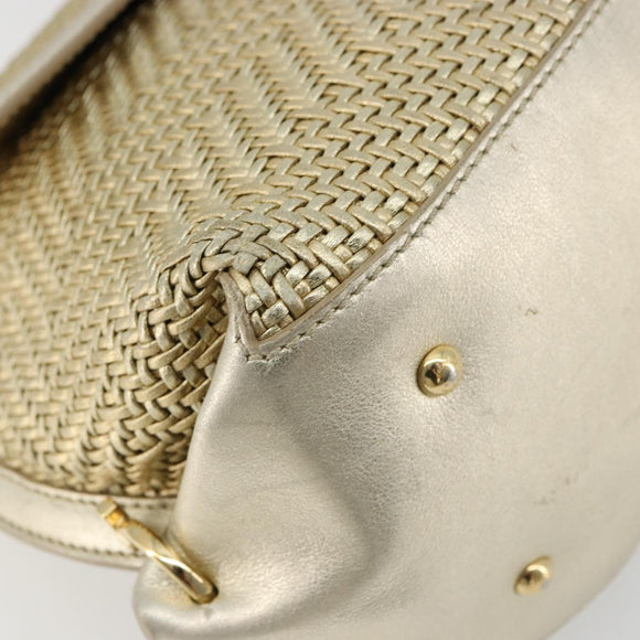 Salvatore Ferragamo Sofia Gancini Hand Bag Leather 2way Gold Auth 179912A