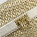 Salvatore Ferragamo Sofia Gancini Hand Bag Leather 2way Gold Auth 179912A-16