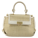 Salvatore Ferragamo Sofia Gancini Hand Bag Leather 2way Gold Auth 179912A-2