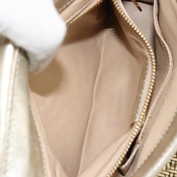 Salvatore Ferragamo Sofia Gancini Hand Bag Leather 2way Gold Auth 179912A
