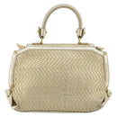 Salvatore Ferragamo Sofia Gancini Hand Bag Leather 2way Gold Auth 179912A-3