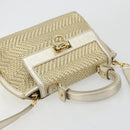 Salvatore Ferragamo Sofia Gancini Hand Bag Leather 2way Gold Auth 179912A-6
