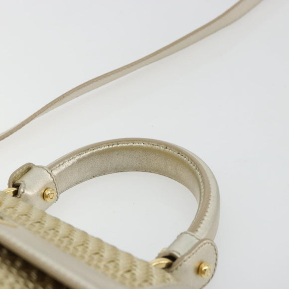 Salvatore Ferragamo Sofia Gancini Hand Bag Leather 2way Gold Auth 179912A