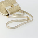 Salvatore Ferragamo Sofia Gancini Hand Bag Leather 2way Gold Auth 179912A-9