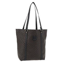 CELINE Macadam Canvas Draagtas PVC Leer Zwart Goud Auth 179914-1