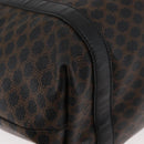 CELINE Macadam Canvas Draagtas PVC Leer Zwart Goud Auth 179914-15