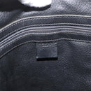 CELINE Macadam Canvas Draagtas PVC Leer Zwart Goud Auth 179914-18