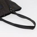 CELINE Macadam Canvas Draagtas PVC Leer Zwart Goud Auth 179914-7