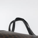 CELINE Macadam Canvas Draagtas PVC Leer Zwart Goud Auth 179914-8