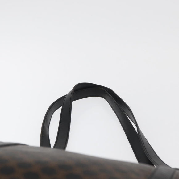 CELINE Macadam Canvas Draagtas PVC Leer Zwart Goud Auth 179914
