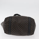 CELINE Macadam Canvas Draagtas PVC Leer Zwart Goud Auth 179914-5