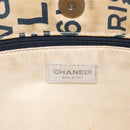 CHANEL By Sea Line Tote Bag Canvas White Silver CC Auth 179915-17