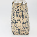 CHANEL By Sea Line Tote Bag Canvas White Silver CC Auth 179915-5