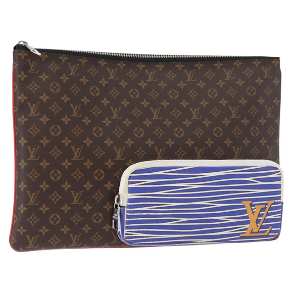 LOUIS VUITTON Monogram Patchwork Pochette A4 Clutch Bag M69690 LV Auth 179916A