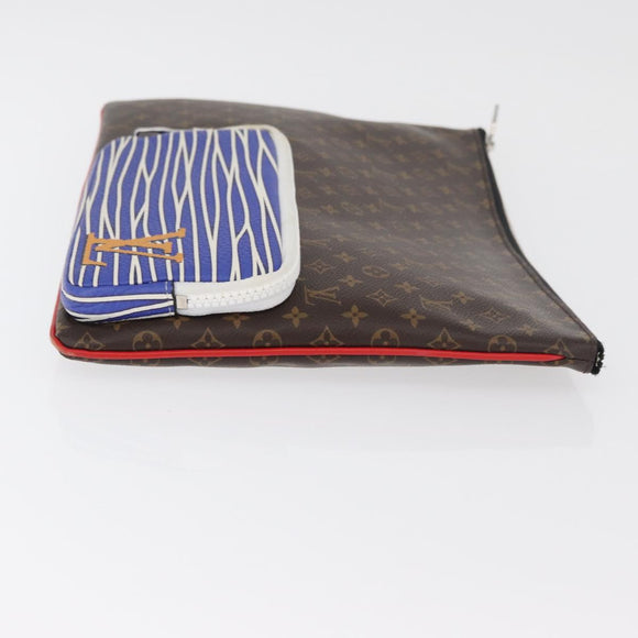 LOUIS VUITTON Monogram Patchwork Pochette A4 Clutch Bag M69690 LV Auth 179916A