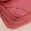 CHANEL Matelasse Chain Shoulder Bag Lamb Skin Gold Pink CC Auth 179920SAM-14
