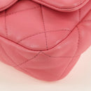 CHANEL Matelasse Chain Shoulder Bag Lamb Skin Gold Pink CC Auth 179920SAM-15