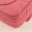 CHANEL Matelasse Chain Shoulder Bag Lamb Skin Gold Pink CC Auth 179920SAM-17