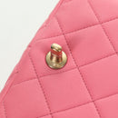 CHANEL Matelasse Chain Shoulder Bag Lamb Skin Gold Pink CC Auth 179920SAM-21
