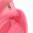 CHANEL Matelasse Chain Shoulder Bag Lamb Skin Gold Pink CC Auth 179920SAM-23