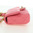 CHANEL Matelasse Chain Shoulder Bag Lamb Skin Gold Pink CC Auth 179920SAM-3