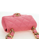 CHANEL Matelasse Chain Shoulder Bag Lamb Skin Gold Pink CC Auth 179920SAM-6